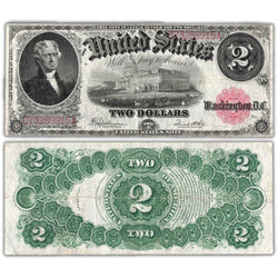Composite view showing the front and back of an ungraded United States 1917 $1 Legal Tender note (Large Size, Cleaned condition, Serial/SKU: D73288915A).