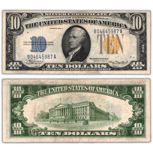 United States 1934 $10 North Africa Silver Certificate Note - VF