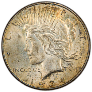 United States 1934-D $1 Peace Silver Dollar Coin