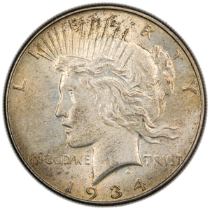 United States 1934 $1 Peace Silver Dollar Coin