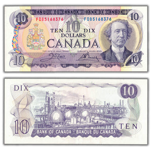 SOLD $10 1971 Bank of Canada Note Crow-Bouey FDB Prefix BC-49d - AU