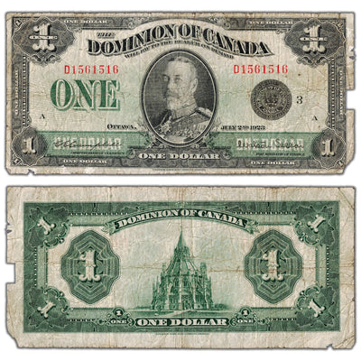 $1 1923 Dominion of Canada Note Black Seal Series D DC-25n - Filler