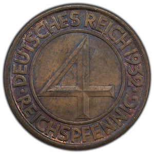SOLD Germany 1932 4 Pfennig Coin KM #75