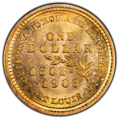 SOLD United Stated 1903 Louisiana Purchase $1 Gold Coin - Obverse Hairlines