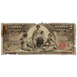 United States 1896 $2 Educational Silver Certificate Note - Filler