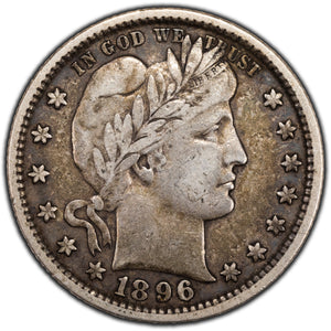 SOLD United States 1896 25 Cents Barber Quarter Silver Coin