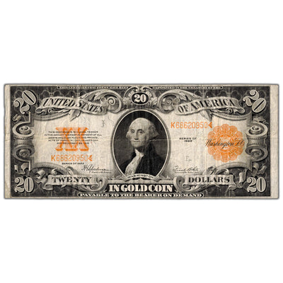United States 1922 $20 Gold Certificate Note - Circulated