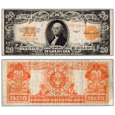United States 1922 $20 Gold Certificate Note - Circulated