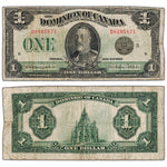 $1 1923 Dominion of Canada Note Black Seal Series D DC-25n - VG/F
