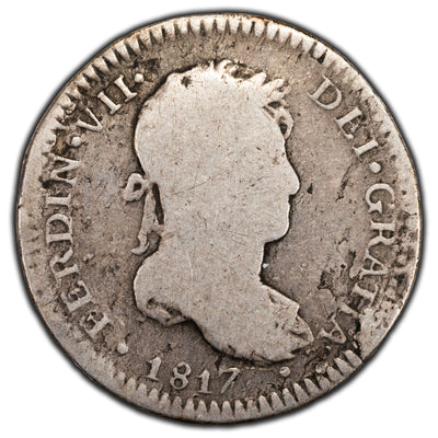 Peru 1817 1 One Real Silver Coin KM #114