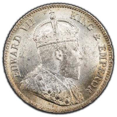 Hong Kong 1904 10 Cents Silver Coin KM #13