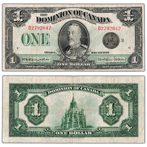 $1 1923 Dominion of Canada Note Black Seal Series D DC-25n - F/VF