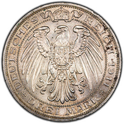 SOLD Germany 1911 3 Three Marks Silver Coin KM #531
