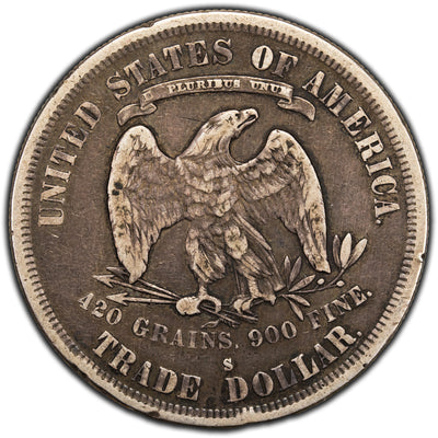 SOLD United States 1877-S $1 Trade Dollar Silver Coin - Light Rim Hits