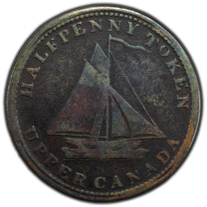 SOLD Upper Canada 1820 Commercial Change Halfpenny Token UC-9A1