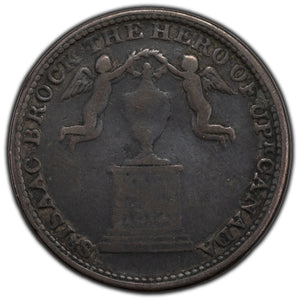 SOLD Upper Canada 1816 Sir Isaac Brock Halfpenny Token UC-6A8