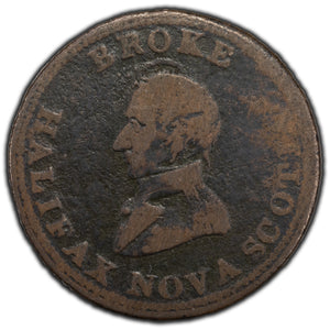 SOLD Nova Scotia 1814 Captain Broke 1/2 Half Penny Token NS-7B4