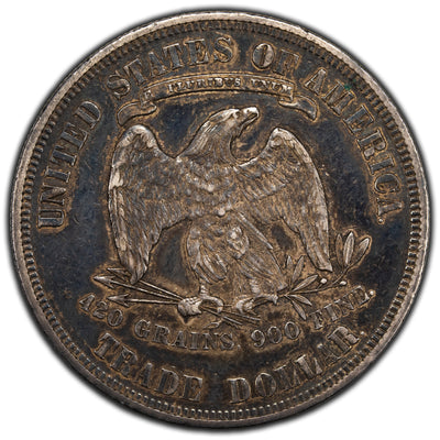 United States 1877 $1 Trade Dollar Silver Coin - Old Cleaning