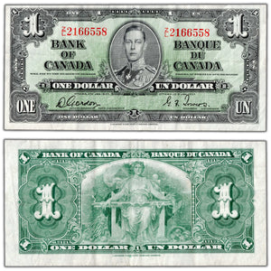 $1 1937 Bank of Canada Note Gordon-Towers Z/L Prefix BC-21c - VF
