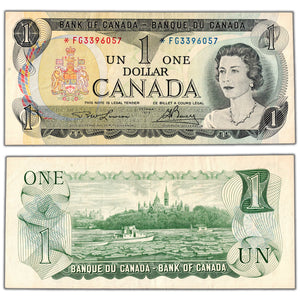 $1 1973 Bank of Canada Note *FG Replacement Prefix BC-46aA - VF