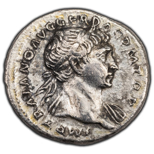 SOLD Ancient Rome AD 108 Trajan Denarius Silver Coin RIC #114