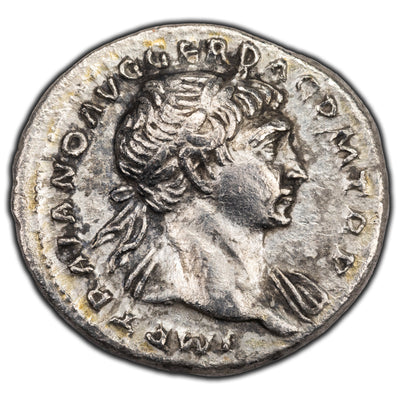 SOLD Ancient Rome AD 108 Trajan Denarius Silver Coin RIC #114