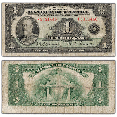 $1 1935 Banque du Canada Note French Text BC-2 - VG