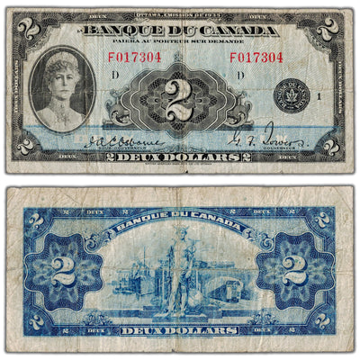 $2 1935 Banque du Canada Note French Text BC-4 - Fine