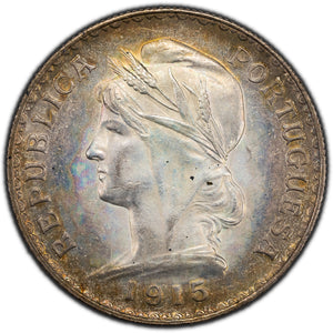 SOLD Portugal 1915 1 One Escudo Silver Coin KM #564