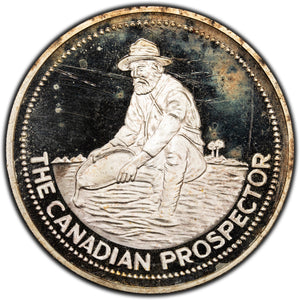 SOLD Engelhard The Canadian Prospector 1oz .999 Fine Silver Round Proof - Handled