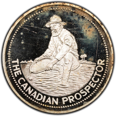 SOLD Engelhard The Canadian Prospector 1oz .999 Fine Silver Round Proof - Handled