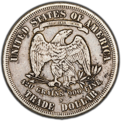 SOLD United States 1877-S $1 Trade Dollar Silver Coin - Scratched