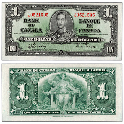 $1 1937 Bank of Canada Note Gordon-Towers T/L Prefix BC-21c - Choice UNC
