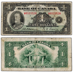 $1 1935 Bank of Canada Note English Text Letter 'A' BC-1 - VG