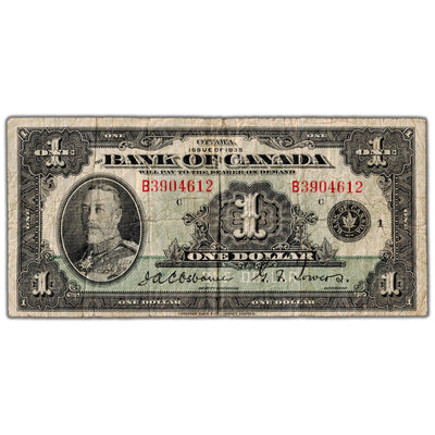 $1 1935 Bank of Canada Note English Text Letter 'B' BC-1 - Fine