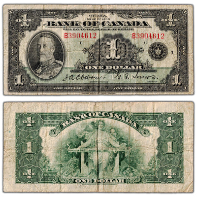 $1 1935 Bank of Canada Note English Text Letter 'B' BC-1 - Fine