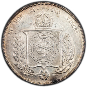 SOLD Brazil 1853 1000 Reis Silver Coin KM #465 - Cleaned
