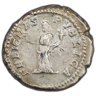 SOLD Ancient Rome AD 203 Geta Denarius Silver Coin RIC #9a - Cleaned