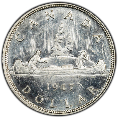SOLD Canada 1947 Blunt 7 $1 Silver Dollar Coin - MS-62