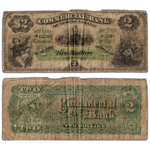 $2 1888 Commercial Bank of Newfoundland Note Green Tint #185-18-02 - Good+