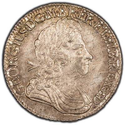 SOLD Great Britain 1723 First Bust 1 One Shilling Silver Coin SSC South Sea Company