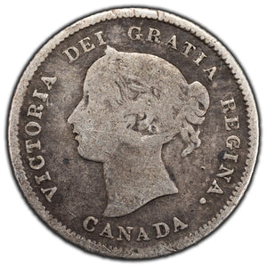 SOLD Canada 1870 Raised Rim 5 Cents Silver Coin
