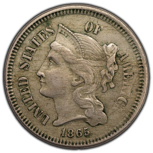 SOLD United States 1865 3 Cents Nickel Coin
