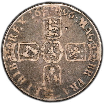 SOLD Great Britain 1696 1 One Crown Silver Coin KM #486