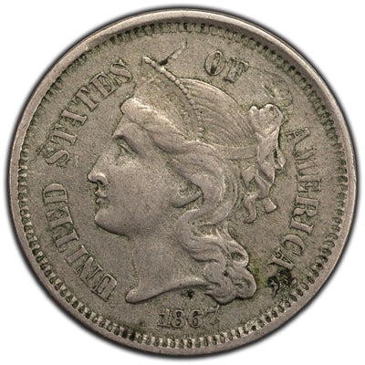 United States 1867 3 Cents Nickel Coin