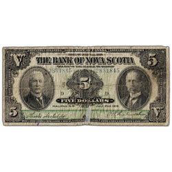 Bank of Nova Scotia 1918 $5 Canada Chartered Note #550-30-02 - Filler (taped/tears)