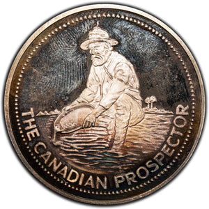 SOLD Engelhard The Canadian Prospector 1oz .999 Fine Silver Round Proof - Handled