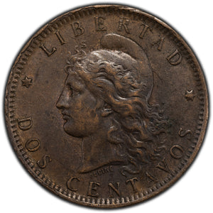 SOLD Argentina 1891 2 Centavos Coin KM #33