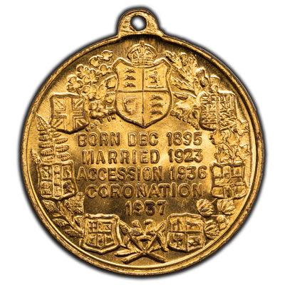 Great Britain 1937 Coronation Gilt Medallion