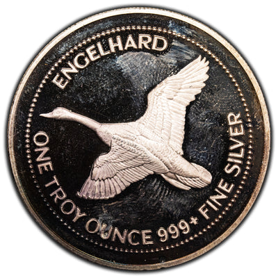 SOLD Engelhard The Canadian Prospector 1oz .999 Fine Silver Round Proof - Handled